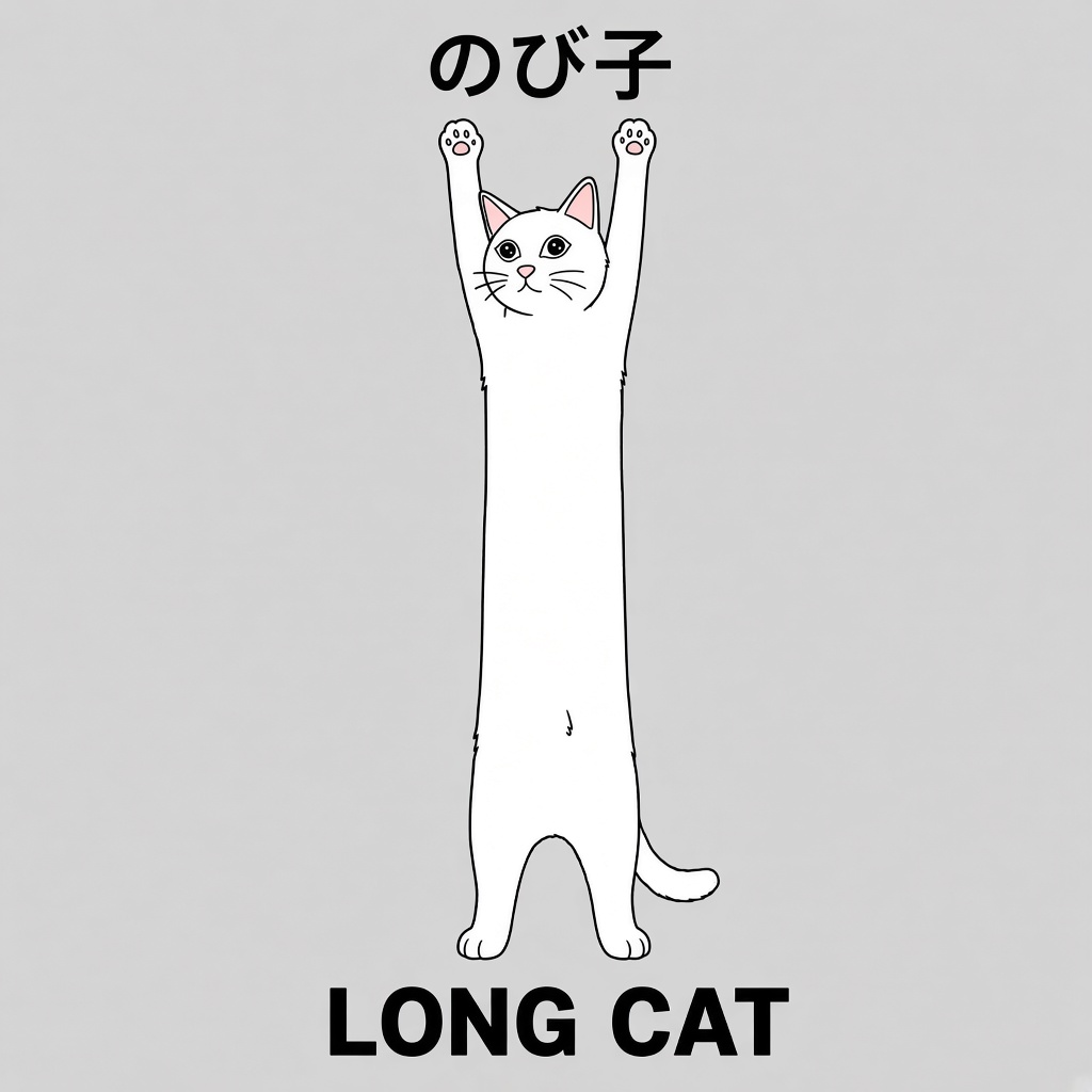 のび子 Long Cat meme